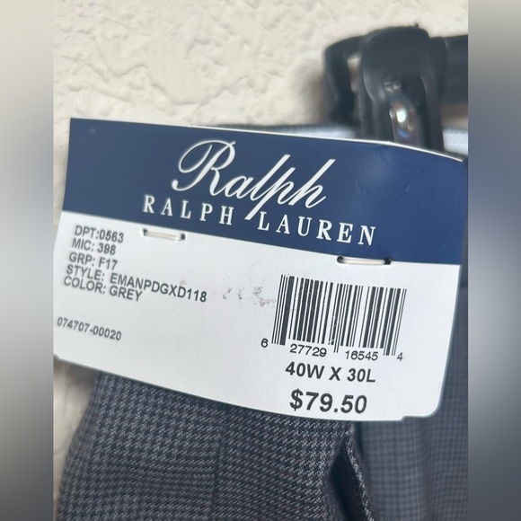 NWT Ralph Lauren Dress Pants Grey Size 40W/30L - Picture 4 of 6